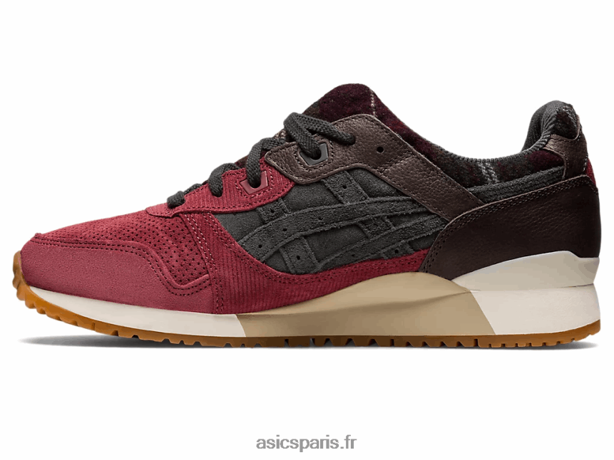 Hommes Asics gel-lyte iii og BXL8B2747 poitrine rouge/gris obsidienne