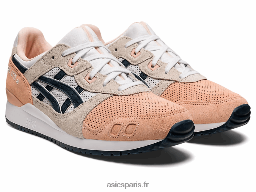 Hommes Asics gel-lyte iii og BXL8B2987 rose cuit/bleu français