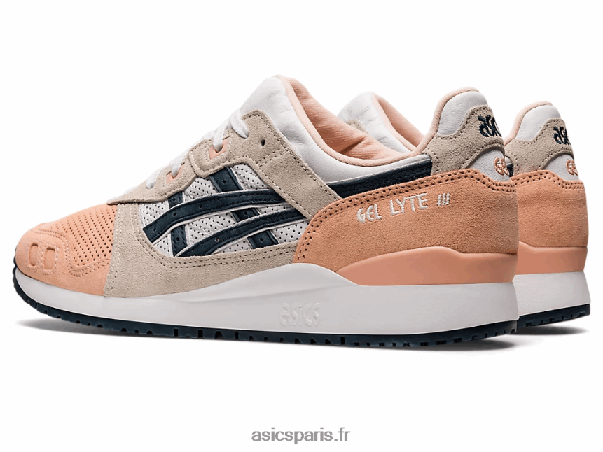 Hommes Asics gel-lyte iii og BXL8B2987 rose cuit/bleu français