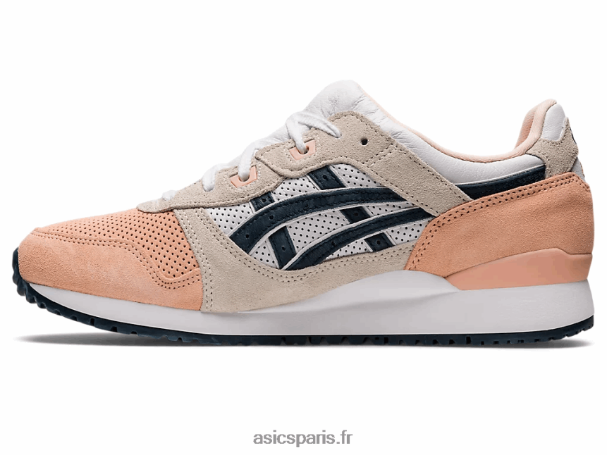 Hommes Asics gel-lyte iii og BXL8B2987 rose cuit/bleu français