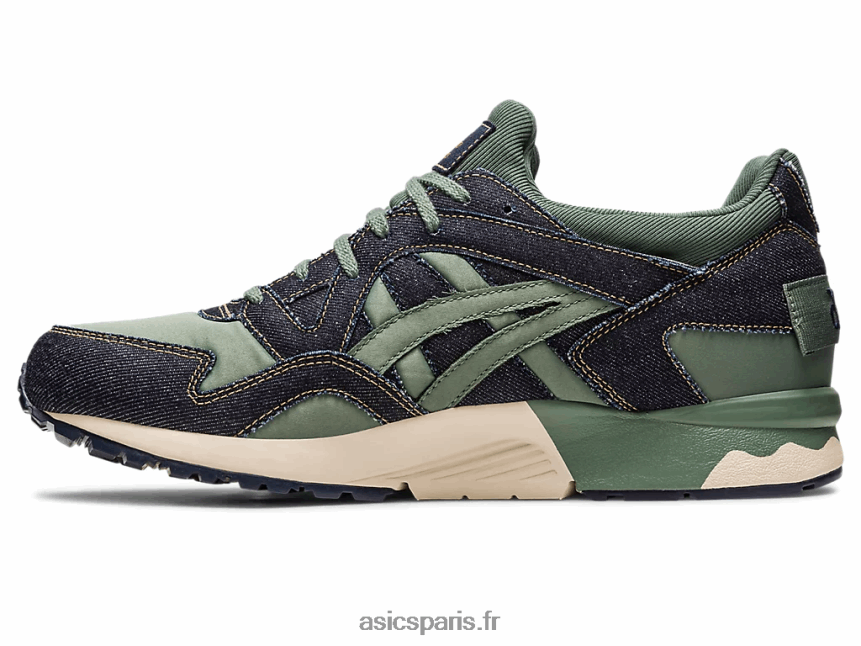 Hommes Asics gel-lyte v patchwork moderne BXL8B2240 minuit/lierre