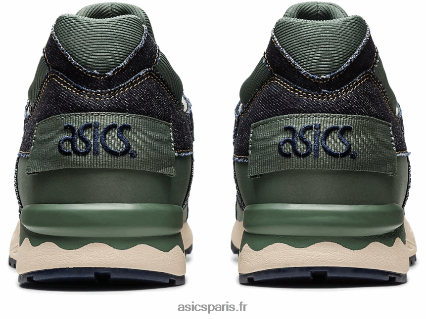 Hommes Asics gel-lyte v patchwork moderne BXL8B2240 minuit/lierre