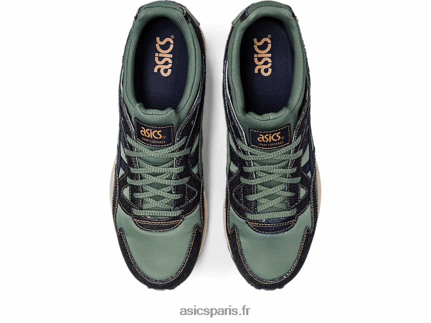 Hommes Asics gel-lyte v patchwork moderne BXL8B2240 minuit/lierre