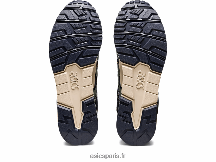 Hommes Asics gel-lyte v patchwork moderne BXL8B2240 minuit/lierre