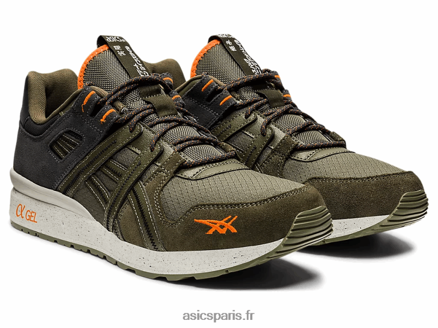 Hommes Asics gt-ii re BXL8B21259 toile olive/habanero