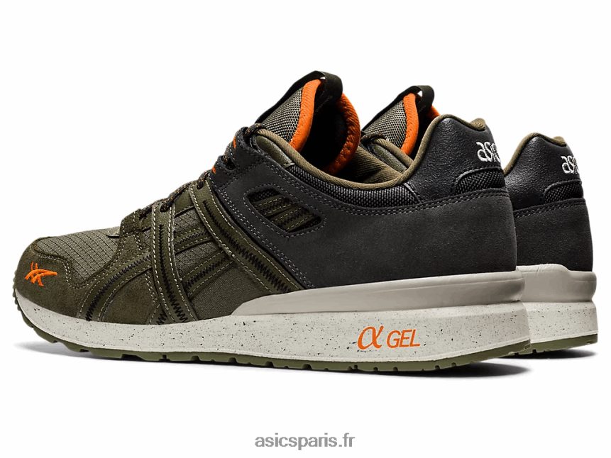 Hommes Asics gt-ii re BXL8B21259 toile olive/habanero