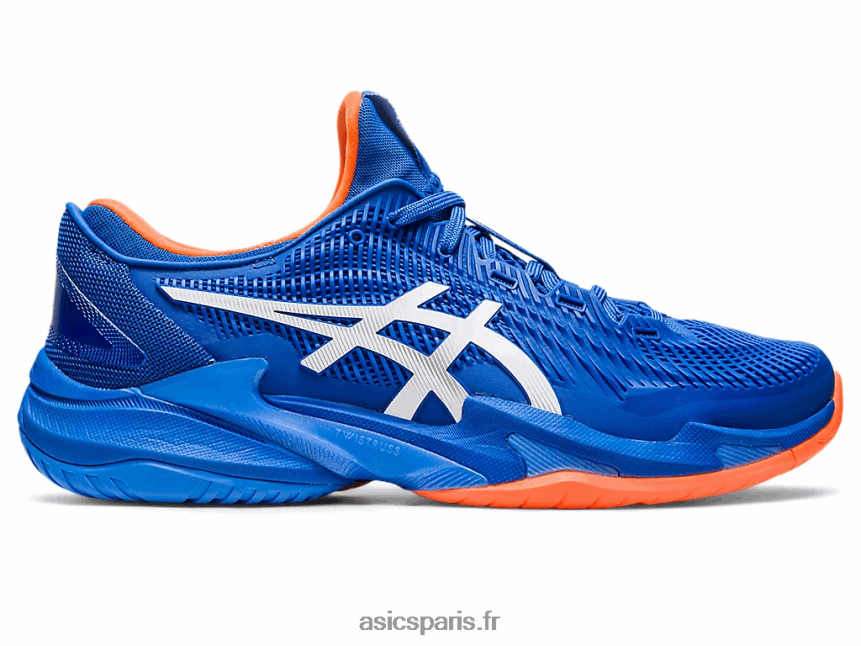 Hommes Asics court ff 3 novak BXL8B2168 bleu thon/blanc
