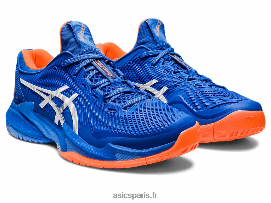 Hommes Asics court ff 3 novak BXL8B2168 bleu thon/blanc