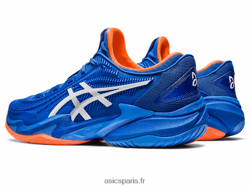 Hommes Asics court ff 3 novak BXL8B2168 bleu thon/blanc
