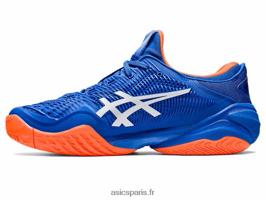 Hommes Asics court ff 3 novak BXL8B2168 bleu thon/blanc