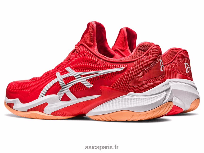 Hommes Asics court ff 3 novak BXL8B263 rouge feu/blanc