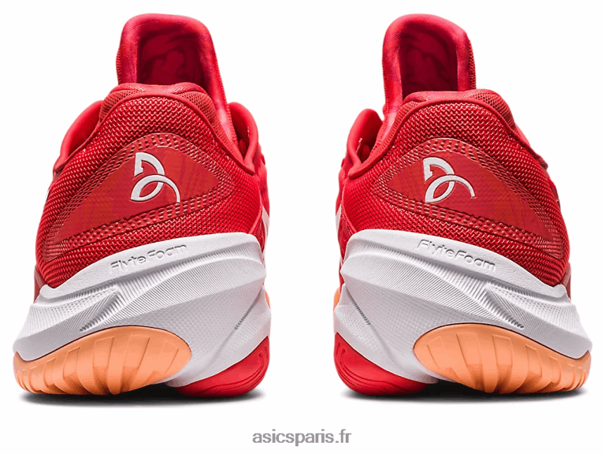 Hommes Asics court ff 3 novak BXL8B263 rouge feu/blanc