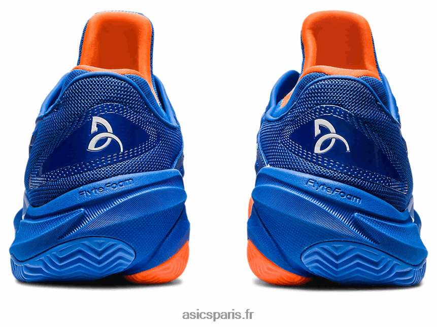 Hommes Asics court ff 3 novak terre battue BXL8B2568 bleu thon/blanc