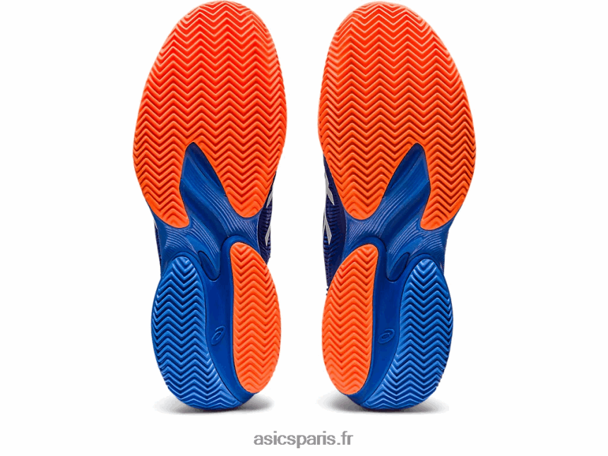 Hommes Asics court ff 3 novak terre battue BXL8B2568 bleu thon/blanc