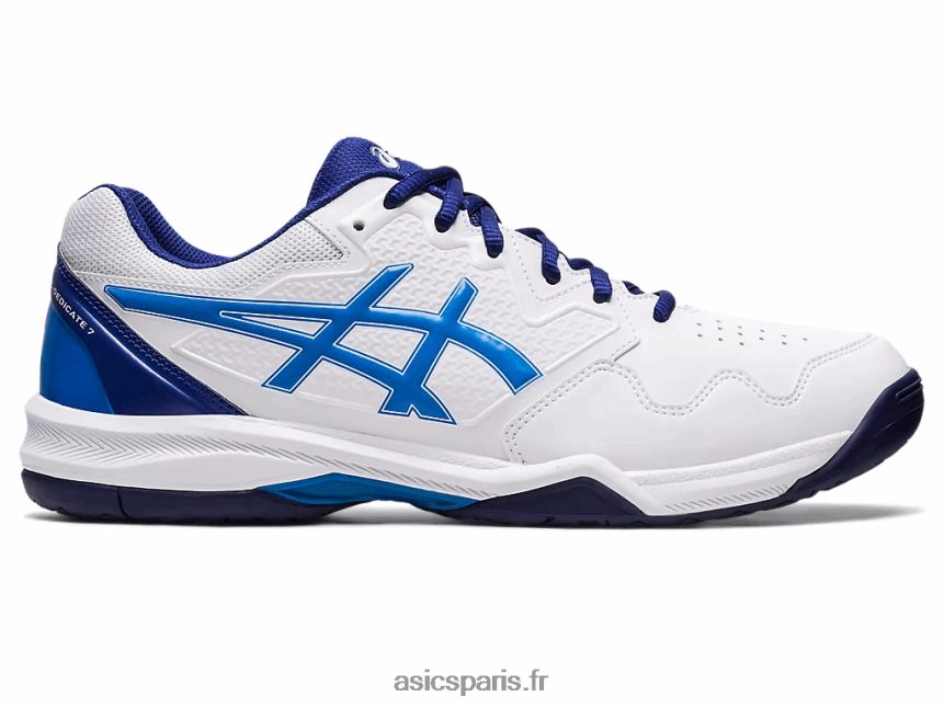 Hommes Asics gel-dédié 7 BXL8B21148 blanc/bleu électrique