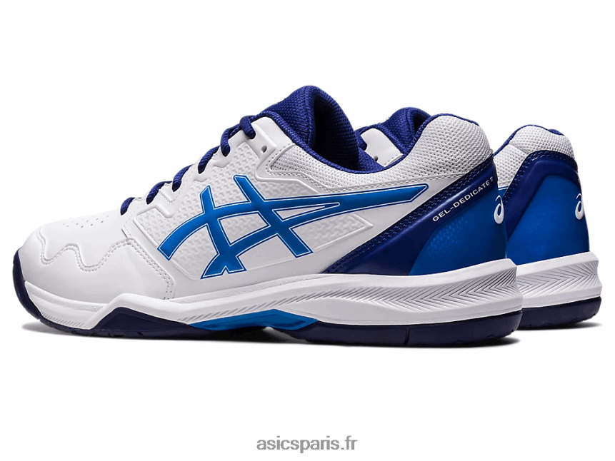 Hommes Asics gel-dédié 7 BXL8B21148 blanc/bleu électrique