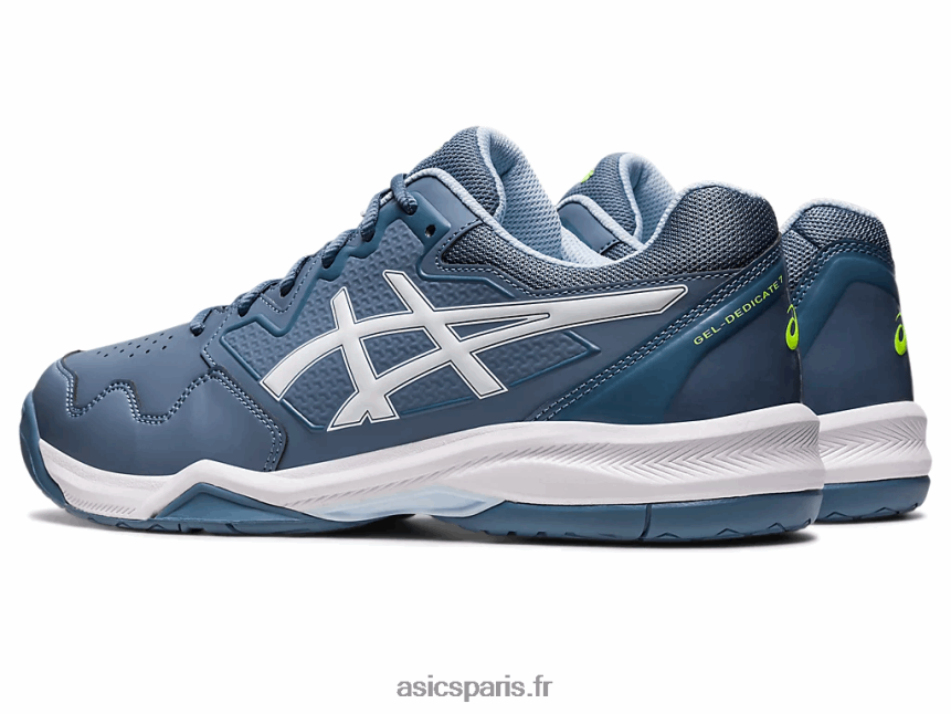 Hommes Asics gel-dédié 7 BXL8B2412 bleu acier/blanc