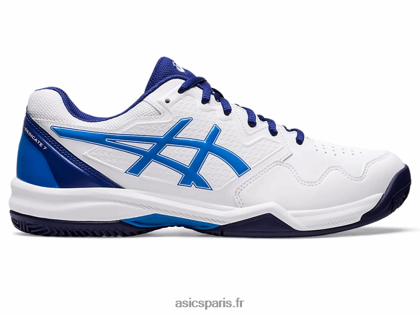 Hommes Asics gel-dedicate 7 argile BXL8B21147 blanc/bleu électrique