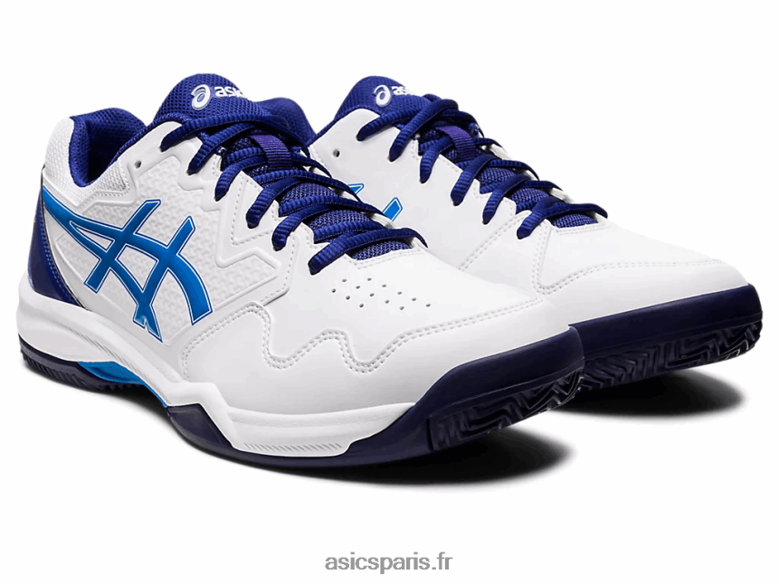Hommes Asics gel-dedicate 7 argile BXL8B21147 blanc/bleu électrique
