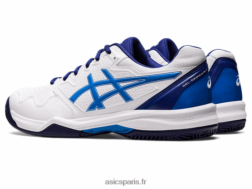 Hommes Asics gel-dedicate 7 argile BXL8B21147 blanc/bleu électrique