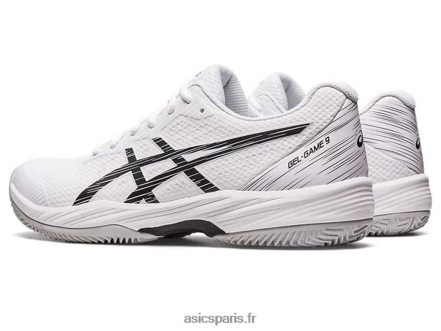 Hommes Asics gel-jeu 9 argile/oc BXL8B2432 blanc noir