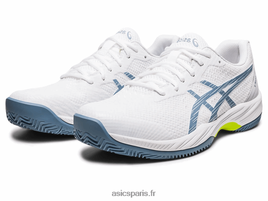 Hommes Asics gel-jeu 9 argile/oc BXL8B2439 blanc/bleu acier