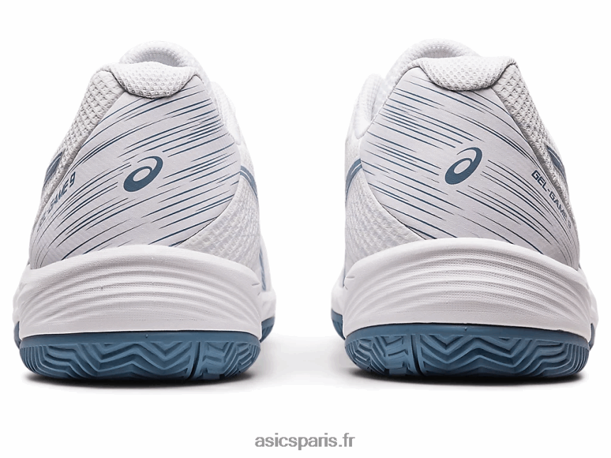 Hommes Asics gel-jeu 9 argile/oc BXL8B2439 blanc/bleu acier