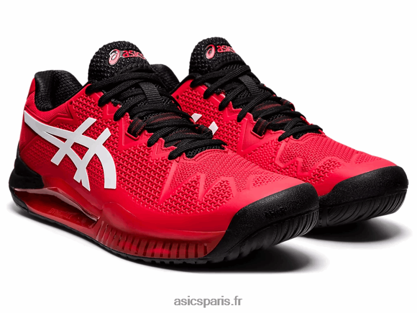 Hommes Asics gel-résolution 8 BXL8B21747 rouge électrique/blanc