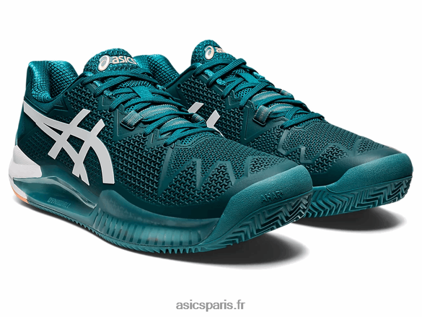 Hommes Asics gel-résolution 8 argile BXL8B21224 velours pin/blanc