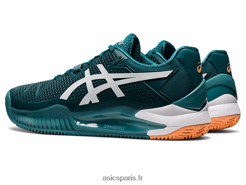 Hommes Asics gel-résolution 8 argile BXL8B21224 velours pin/blanc