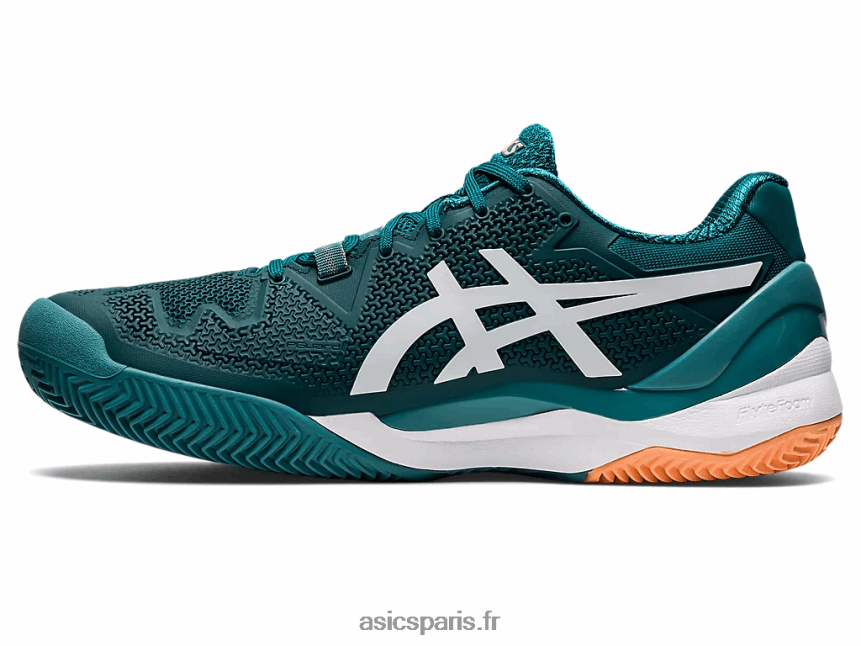 Hommes Asics gel-résolution 8 argile BXL8B21224 velours pin/blanc