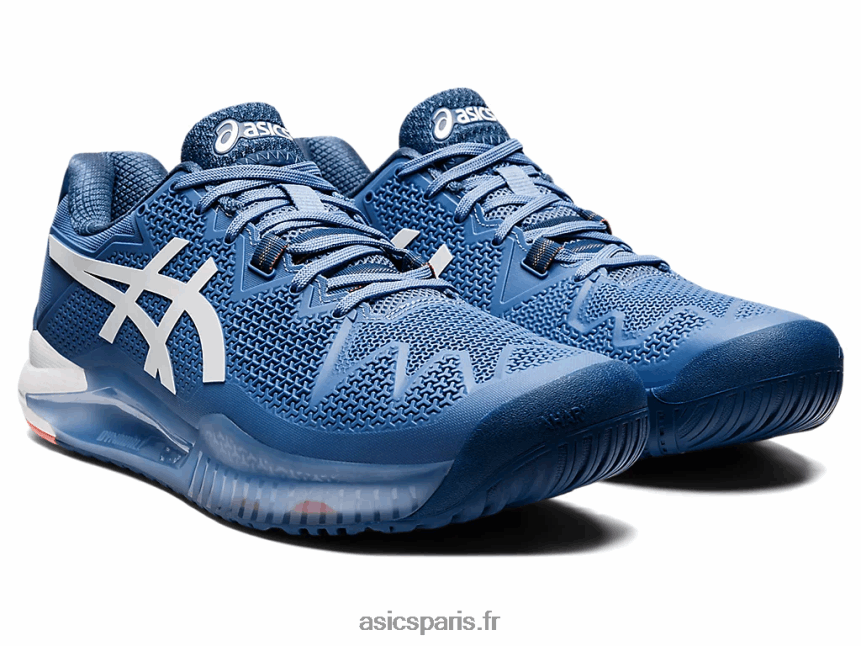 Hommes Asics gel-résolution 8 de large BXL8B21464 harmonie bleu/blanc