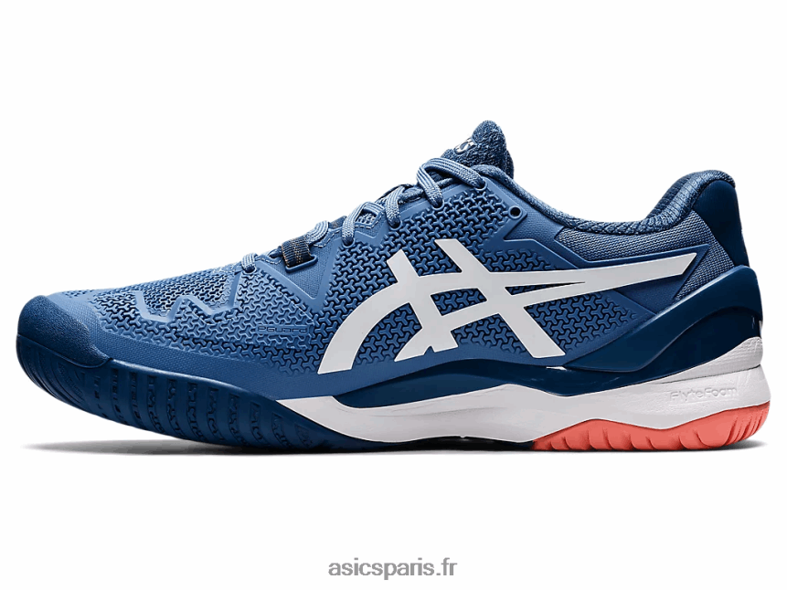 Hommes Asics gel-résolution 8 de large BXL8B21464 harmonie bleu/blanc