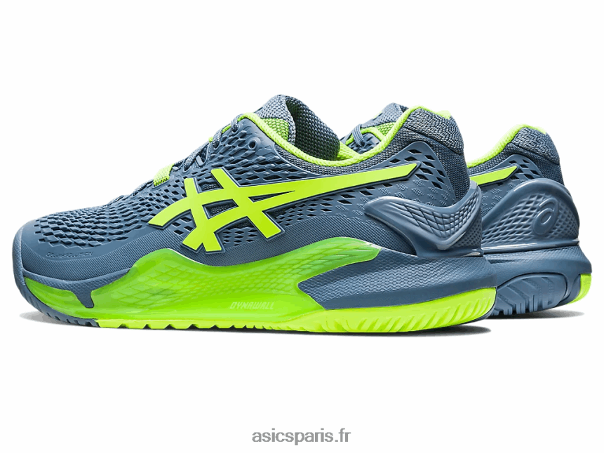 Hommes Asics gel-résolution 9 BXL8B2366 bleu acier/vert danger