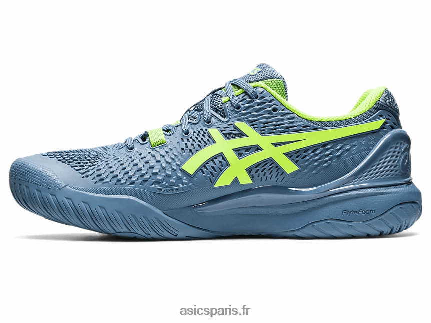 Hommes Asics gel-résolution 9 BXL8B2366 bleu acier/vert danger