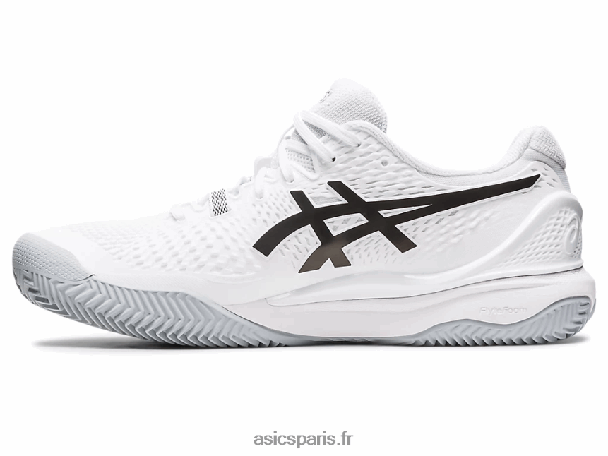 Hommes Asics gel-résolution 9 argile BXL8B2401 blanc noir