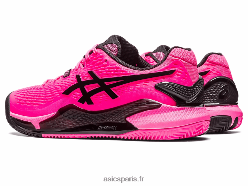 Hommes Asics gel-résolution 9 argile BXL8B249 rose vif/noir