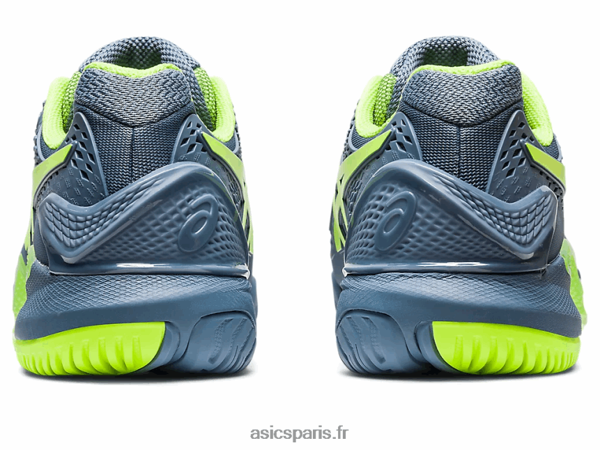 Hommes Asics gel-résolution 9 de large BXL8B2364 bleu acier/vert danger