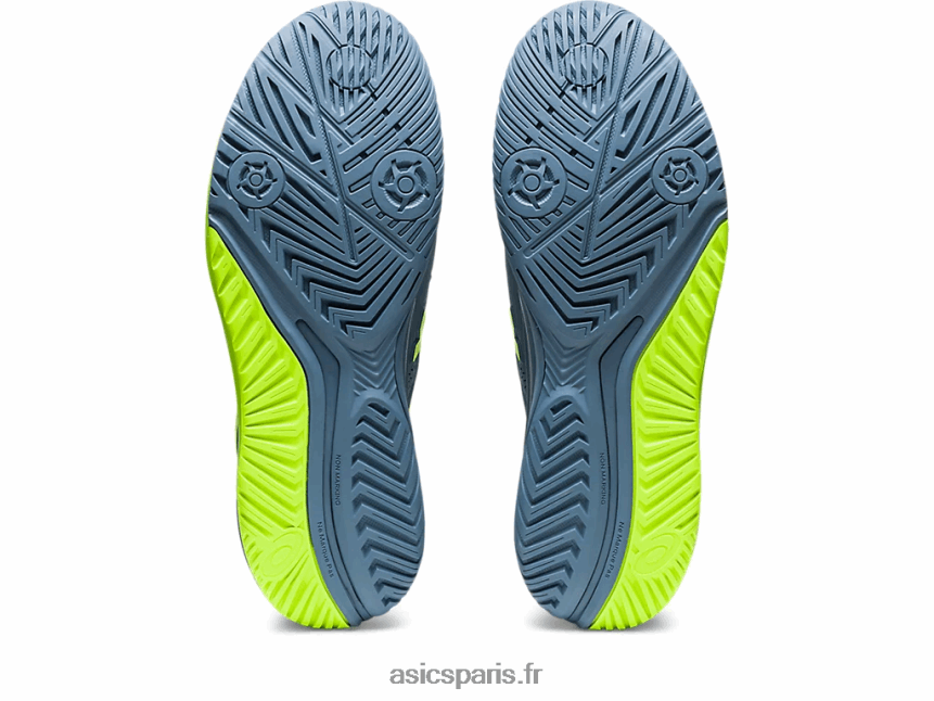 Hommes Asics gel-résolution 9 de large BXL8B2364 bleu acier/vert danger