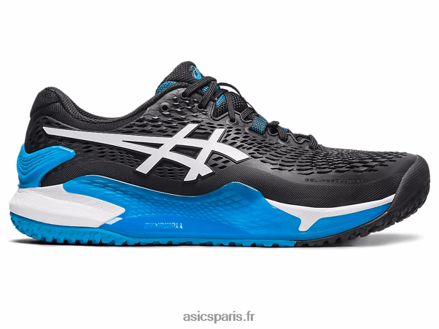 Hommes Asics gel-résolution 9 oc de large BXL8B2567 noir blanc