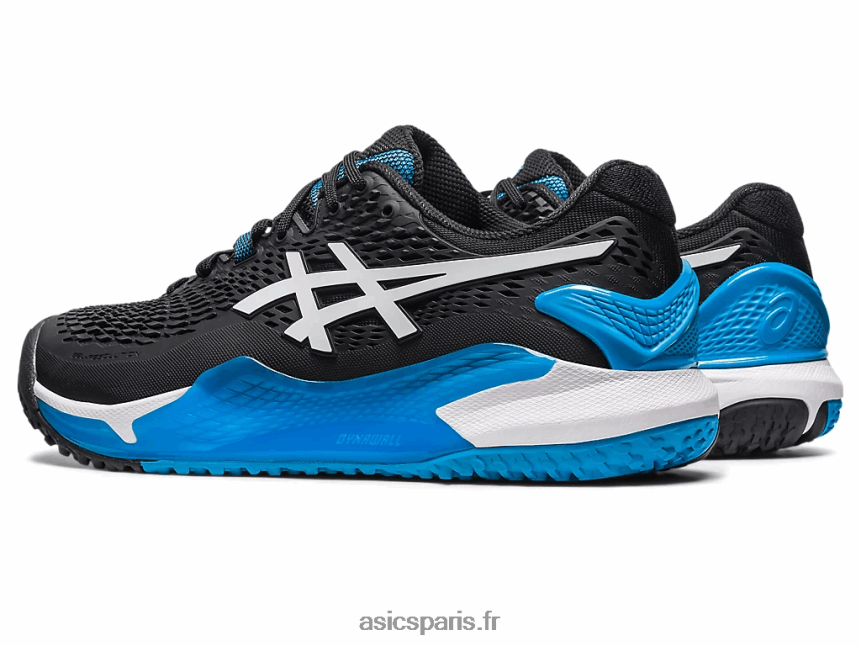 Hommes Asics gel-résolution 9 oc de large BXL8B2567 noir blanc