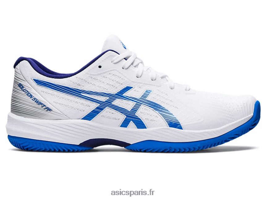 Hommes Asics solution d'argile rapide ff BXL8B21107 blanc/bleu électrique