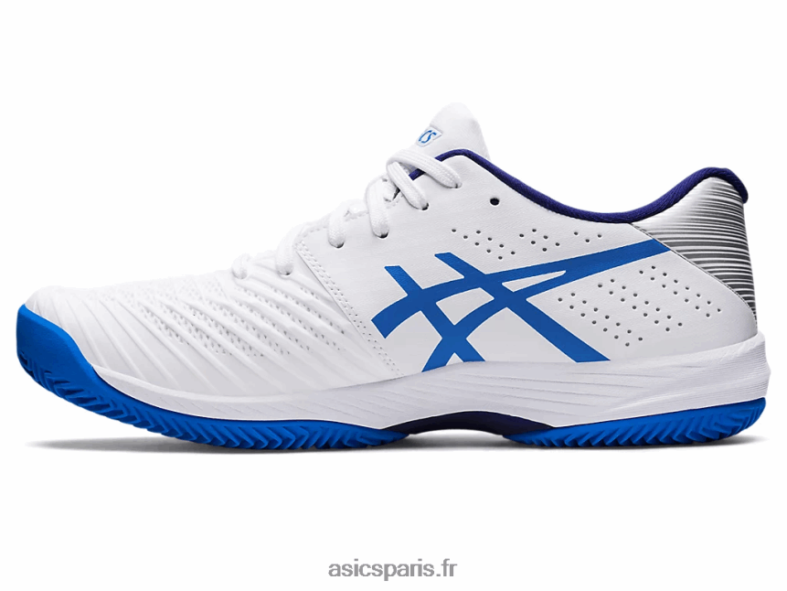 Hommes Asics solution d\'argile rapide ff BXL8B21107 blanc/bleu électrique