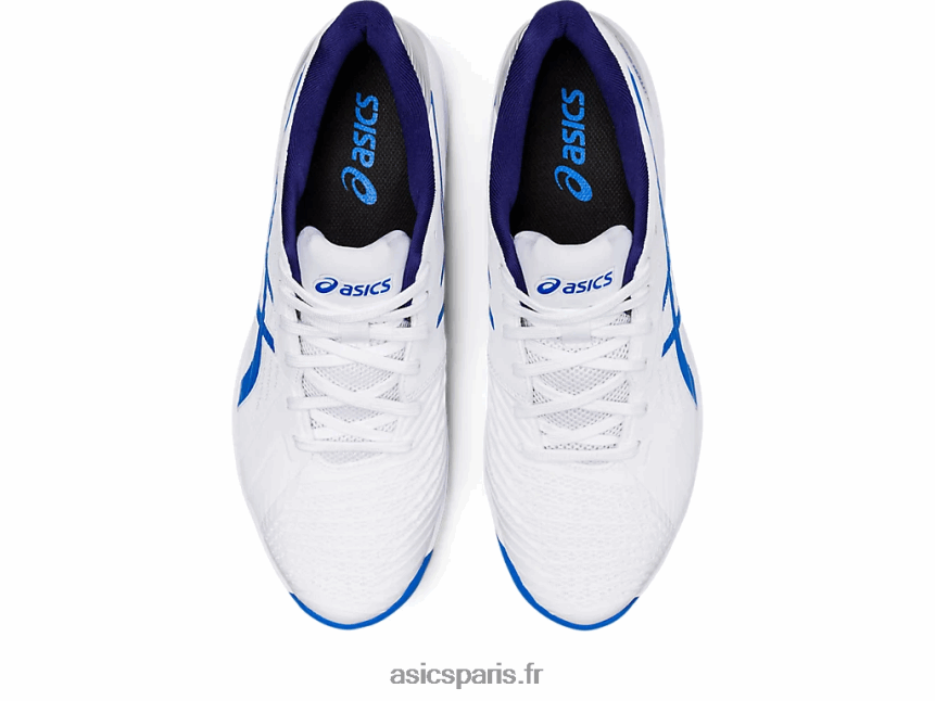 Hommes Asics solution d\'argile rapide ff BXL8B21107 blanc/bleu électrique