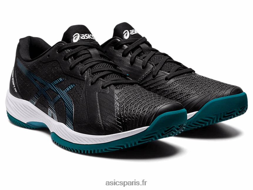 Hommes Asics solution d\'argile rapide ff BXL8B21204 noir/pin brumeux