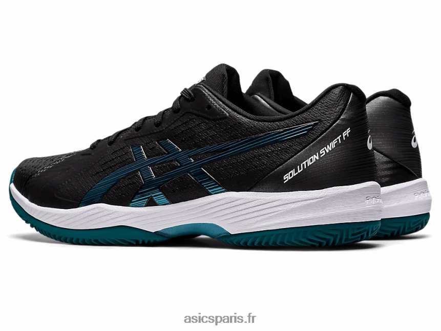 Hommes Asics solution d\'argile rapide ff BXL8B21204 noir/pin brumeux