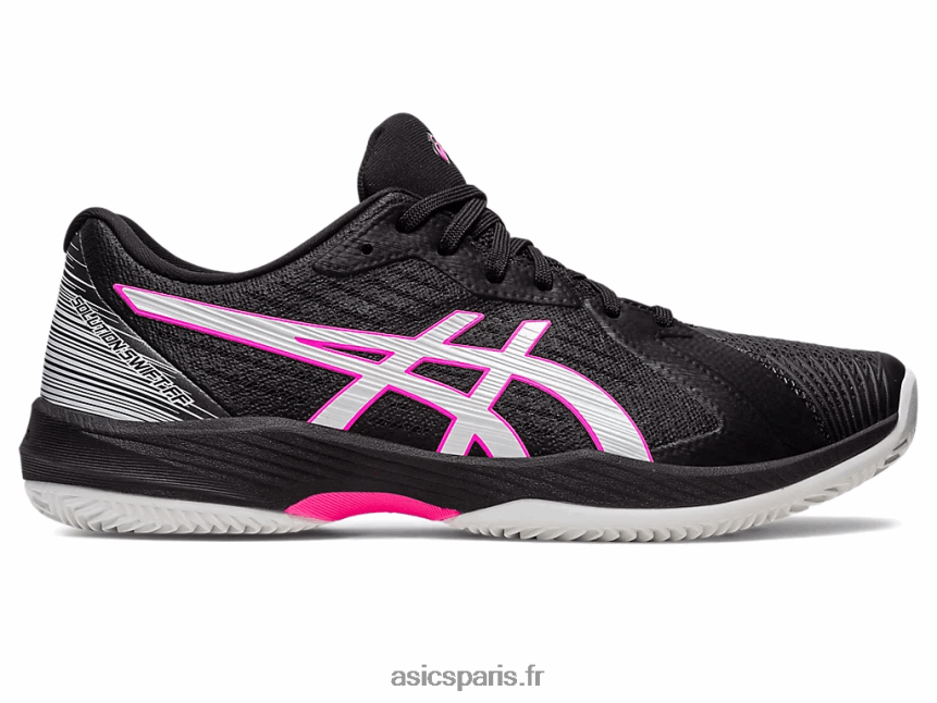 Hommes Asics solution d'argile rapide ff BXL8B2537 noir/rose vif