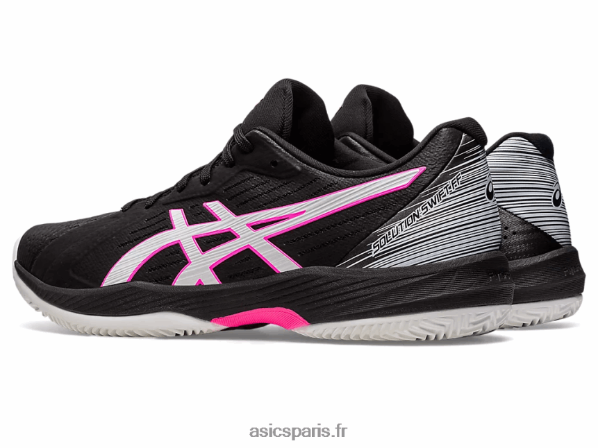 Hommes Asics solution d\'argile rapide ff BXL8B2537 noir/rose vif