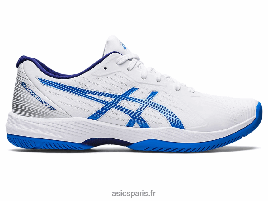Hommes Asics solution rapide ff BXL8B21130 blanc/bleu électrique