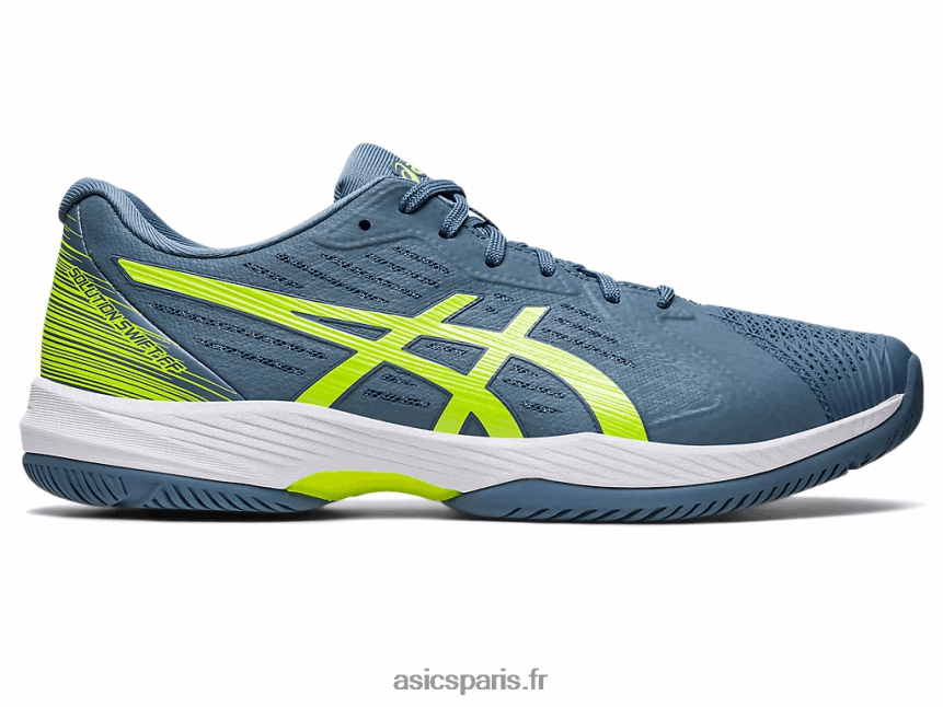 Hommes Asics solution rapide ff BXL8B2477 bleu acier/vert danger